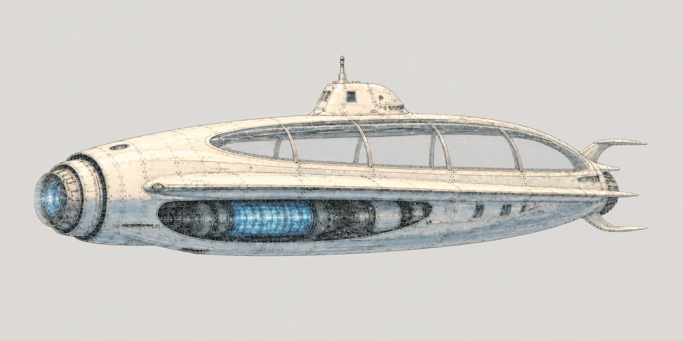 Submarine isolated on a neutral background